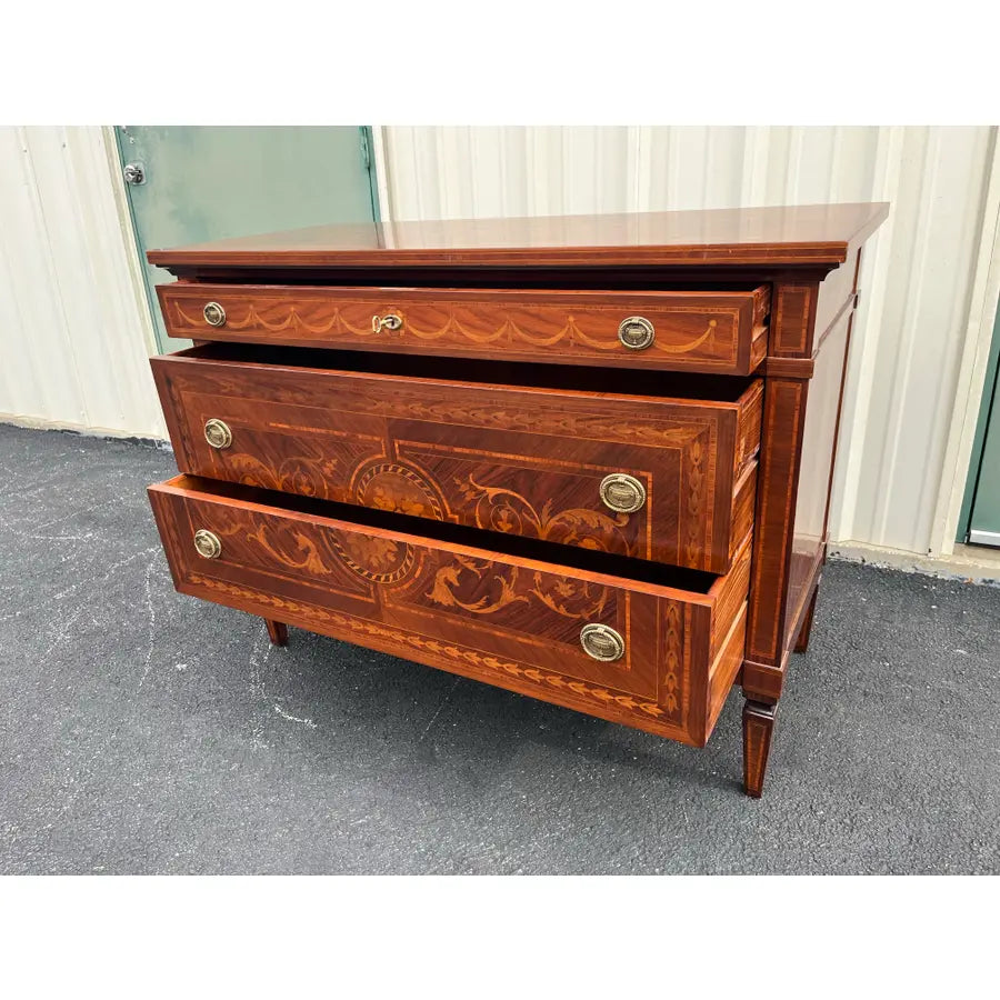 David Michael 18th Century Giuseppe Maggiolini Style Neoclassical Inlaid Chest of Drawers, Italy
