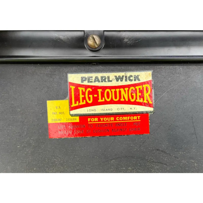 Pearl Wick Leg Lounger- 1960s Adjustable Vinyl Footstool