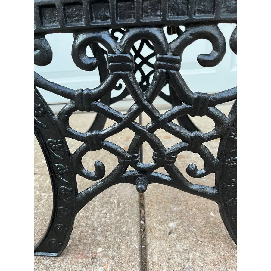 Vintage Outdoor Cast Iron Garden Bench Stool