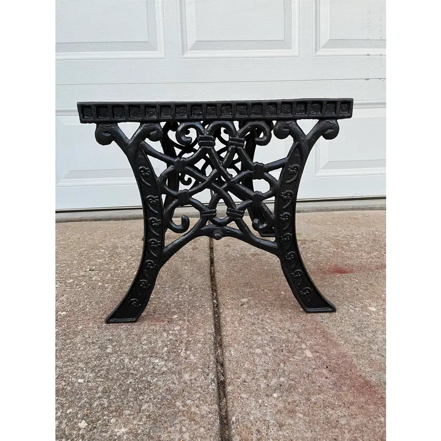 Vintage Outdoor Cast Iron Garden Bench Stool