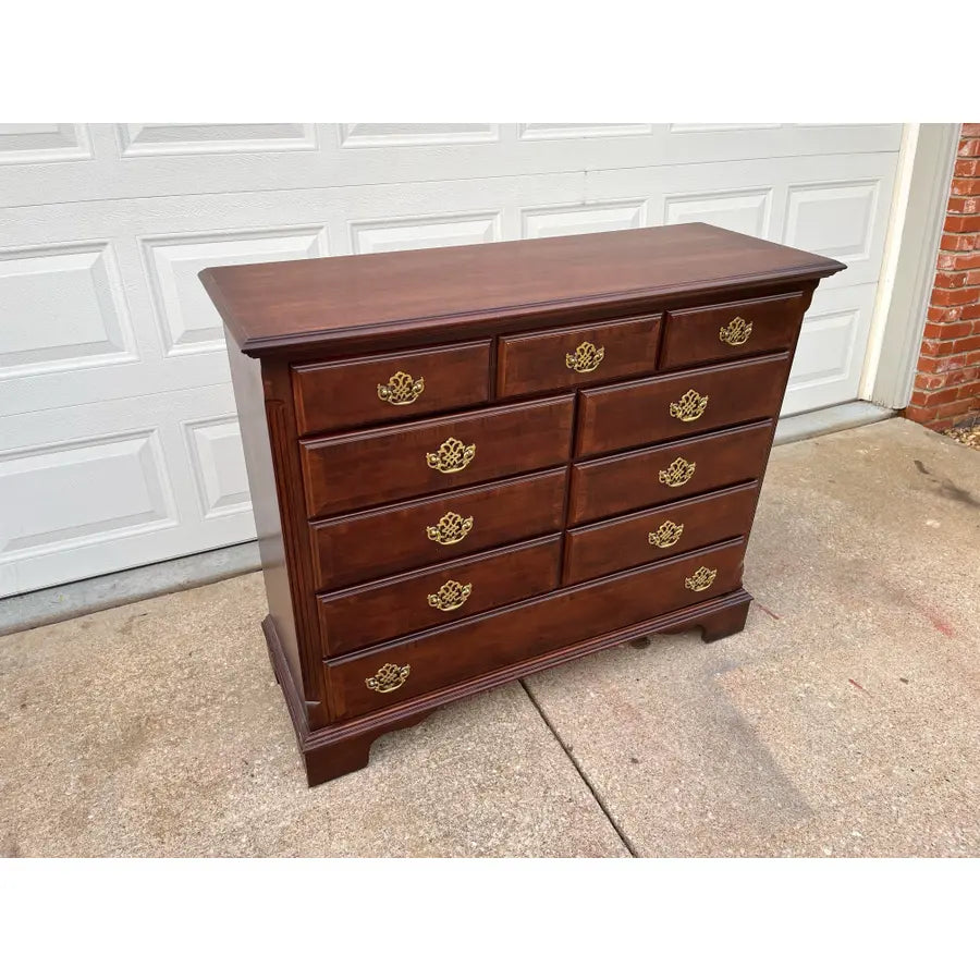 10-Drawer Georgian Style Banded Mahogany Chest of Drawers