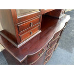 1950s Genuine Mahogany Two Piece Buffet Hutch Display Cabinet by Georgetown Galleries