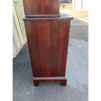 1950s Genuine Mahogany Two Piece Buffet Hutch Display Cabinet by Georgetown Galleries
