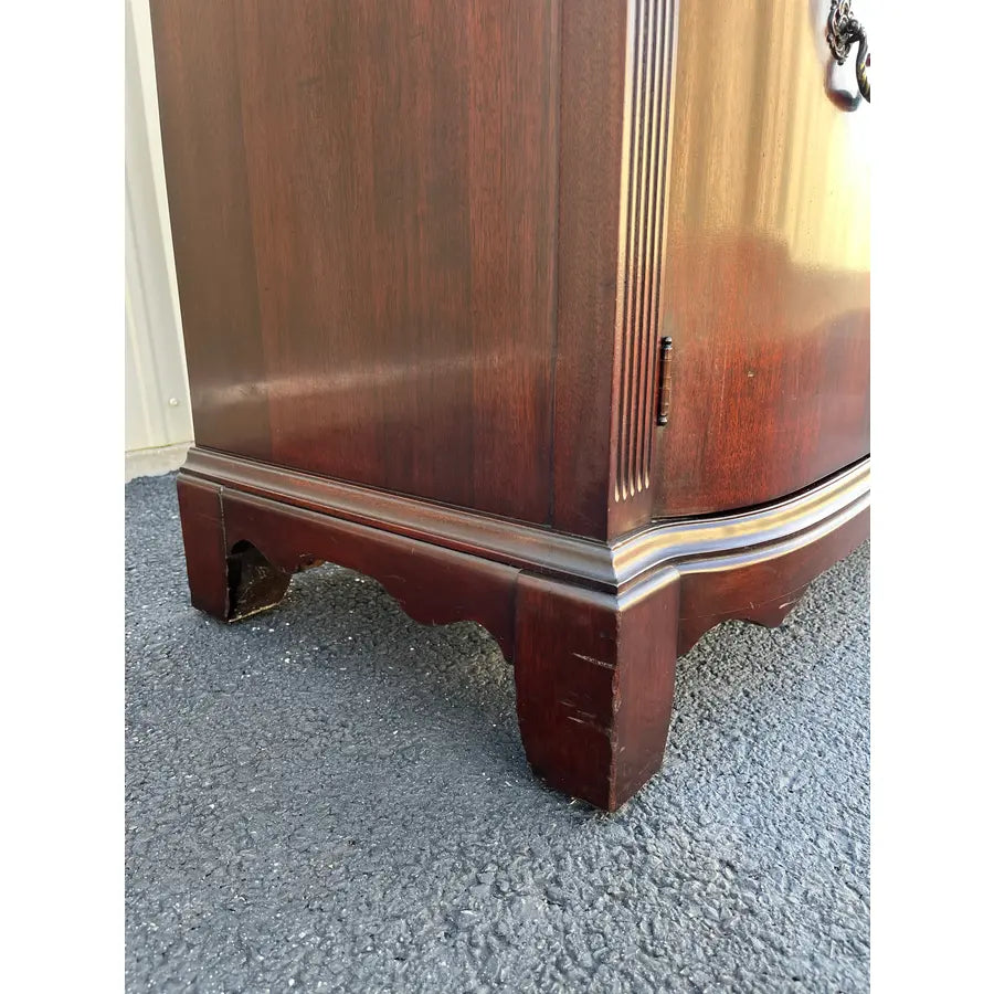 1950s Genuine Mahogany Two Piece Buffet Hutch Display Cabinet by Georgetown Galleries