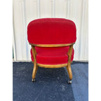 1950s Henredon Schoonbeck Waxed Canvas Oak Gaming Chairs- Set of 4