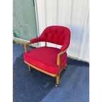 1950s Henredon Schoonbeck Waxed Canvas Oak Gaming Chairs- Set of 4