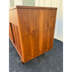 1960s Hooker Mainline 10-Drawer Walnut Long Dresser With Reversible Sliding Doors