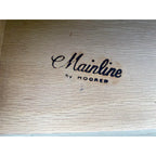 1960s Hooker Mainline 10-Drawer Walnut Long Dresser With Reversible Sliding Doors