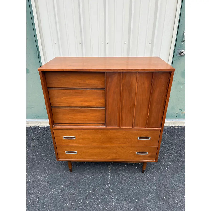 1960s Hooker Mainline Walnut Tall Dresser