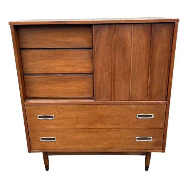 1960s Hooker Mainline Walnut Tall Dresser