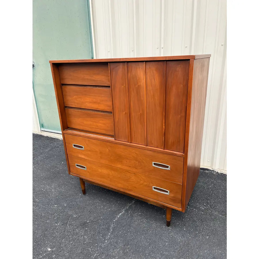 1960s Hooker Mainline Walnut Tall Dresser