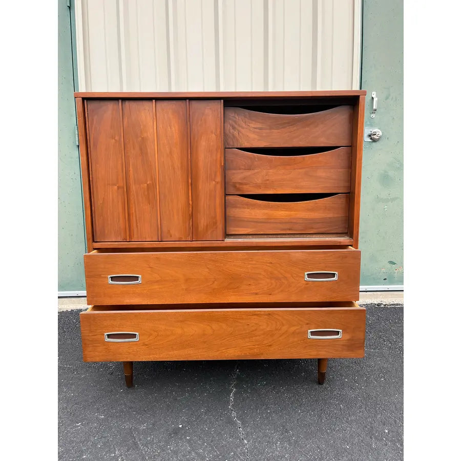1960s Hooker Mainline Walnut Tall Dresser