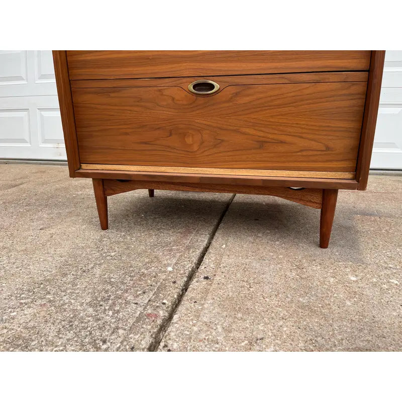 1960s Mainline by Hooker Walnut Four Drawer Tall Chest of Drawers- Newly Refinished