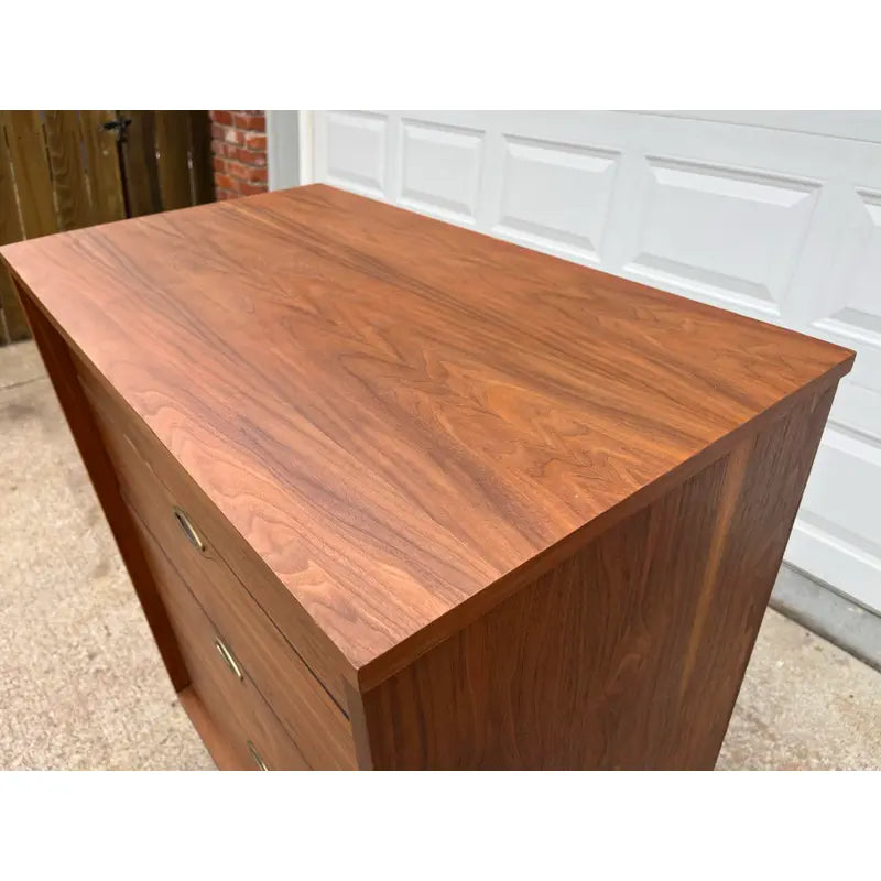 1960s Mainline by Hooker Walnut Four Drawer Tall Chest of Drawers- Newly Refinished
