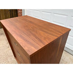 1960s Mainline by Hooker Walnut Four Drawer Tall Chest of Drawers- Newly Refinished