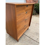 1960s Mainline by Hooker Walnut Four Drawer Tall Chest of Drawers- Newly Refinished