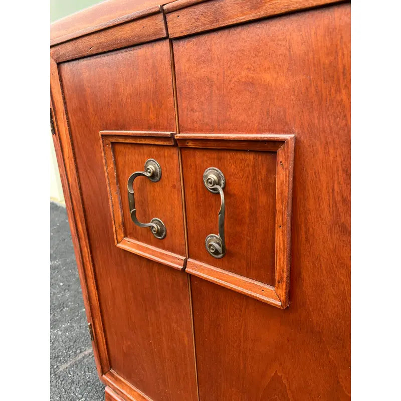 1960s Mid-Century Modern Cherry Vinyl Record Cabinet