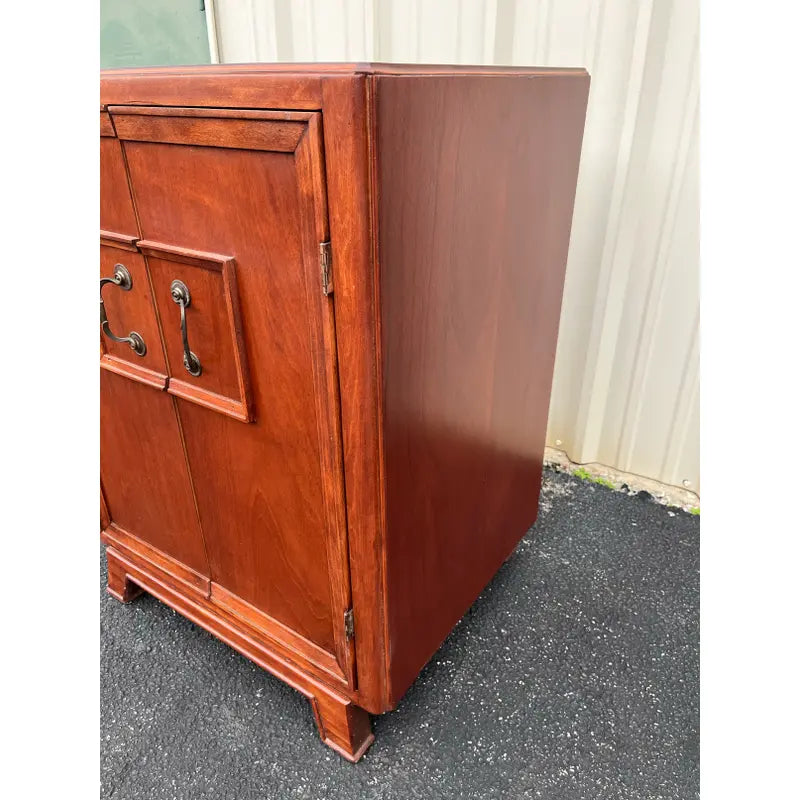 1960s Mid-Century Modern Cherry Vinyl Record Cabinet