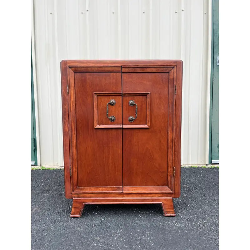 1960s Mid-Century Modern Cherry Vinyl Record Cabinet