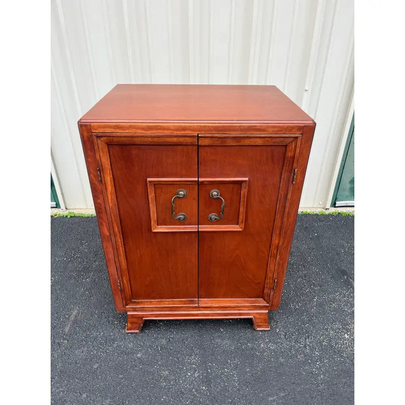 1960s Mid-Century Modern Cherry Vinyl Record Cabinet