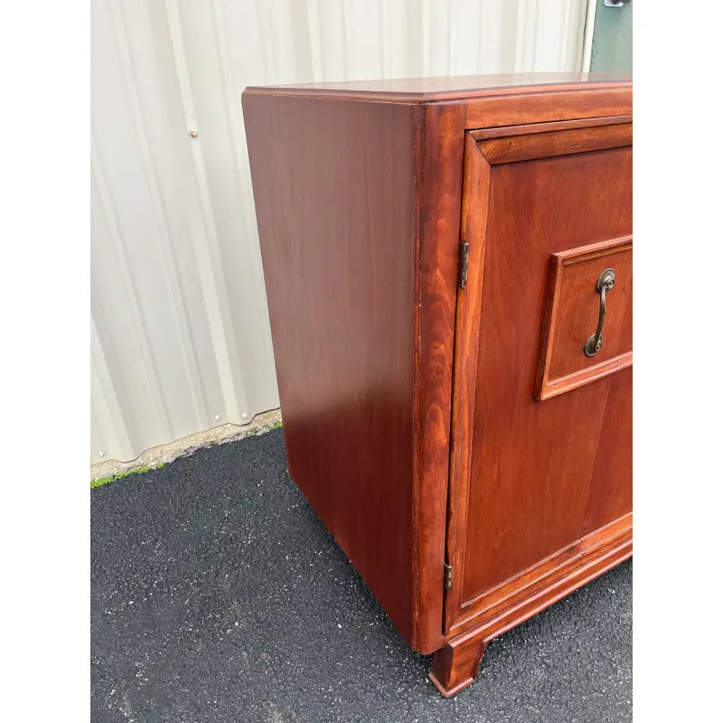 1960s Mid-Century Modern Cherry Vinyl Record Cabinet