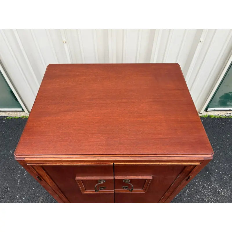 1960s Mid-Century Modern Cherry Vinyl Record Cabinet