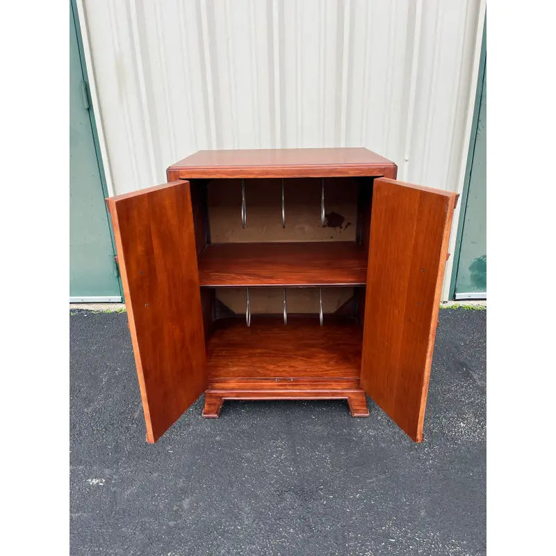 1960s Mid-Century Modern Cherry Vinyl Record Cabinet
