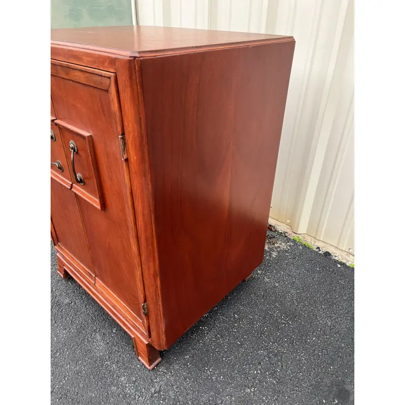 1960s Mid-Century Modern Cherry Vinyl Record Cabinet