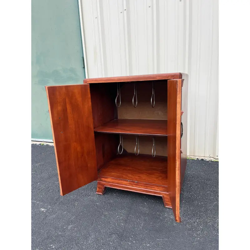 1960s Mid-Century Modern Cherry Vinyl Record Cabinet