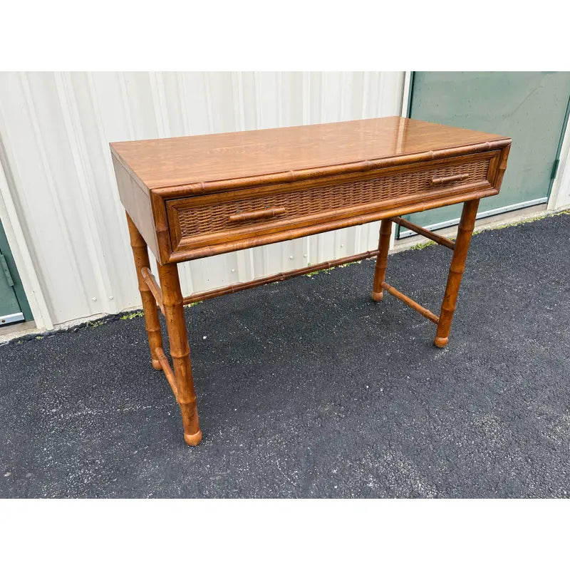 1970's American of Martinsville Faux Bamboo Writing Desk