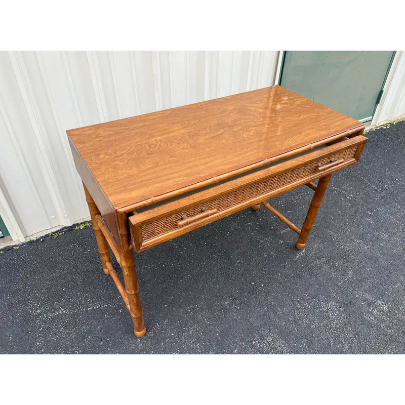 1970's American of Martinsville Faux Bamboo Writing Desk