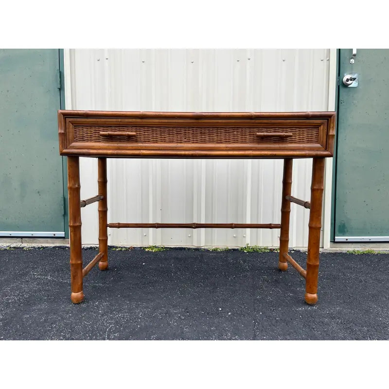 1970's American of Martinsville Faux Bamboo Writing Desk