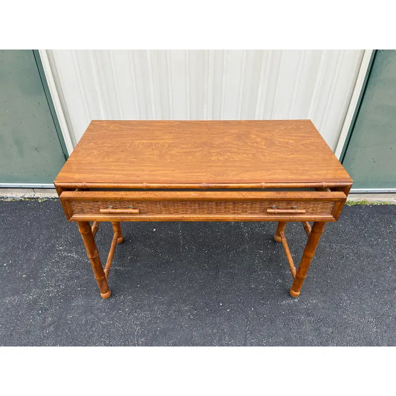 1970's American of Martinsville Faux Bamboo Writing Desk