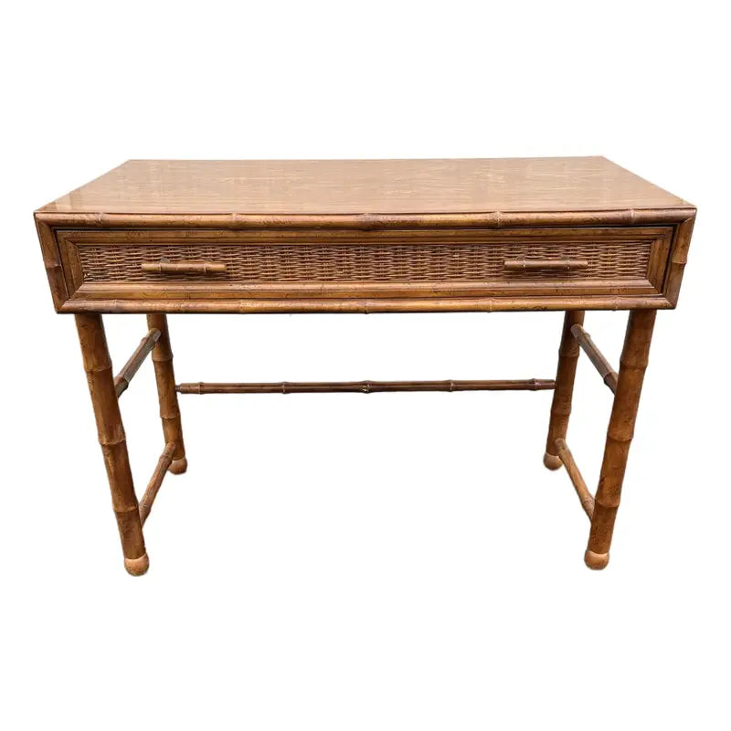 1970's American of Martinsville Faux Bamboo Writing Desk