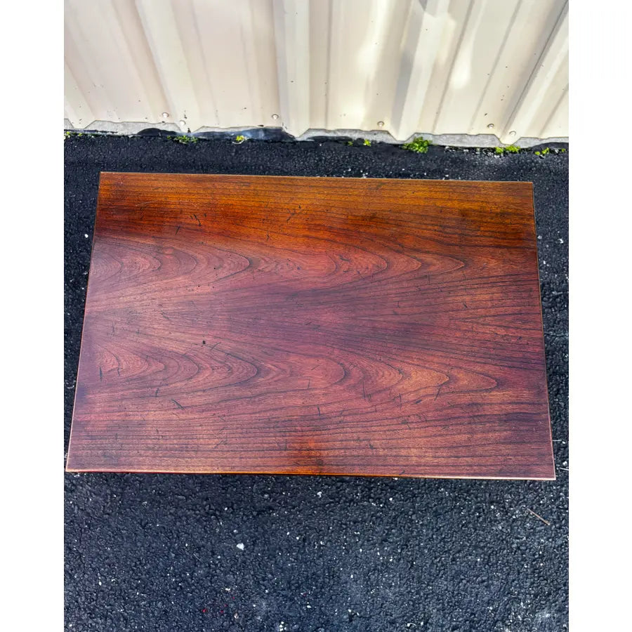 1970s Baker Furniture Empire Style Mahogany Two-Drawer Side End Table