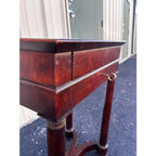 1970s Baker Furniture Empire Style Mahogany Two-Drawer Side End Table