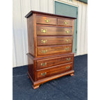 1970s Cresent Furniture 7-Drawer Cherry Chippendale Tall Chest of Drawers
