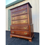 1970s Cresent Furniture 7-Drawer Cherry Chippendale Tall Chest of Drawers