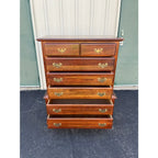 1970s Cresent Furniture 7-Drawer Cherry Chippendale Tall Chest of Drawers