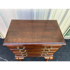 1970s Cresent Furniture Queen Anne Cherry 4-Drawer Lined Silver Flatware Chest