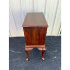 1970s Cresent Furniture Queen Anne Cherry 4-Drawer Lined Silver Flatware Chest