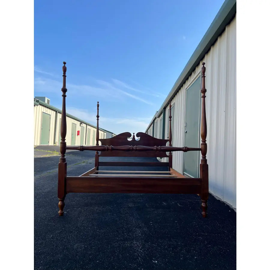 1970s Cresent Furniture Queen Cherry Poster Bed Frame