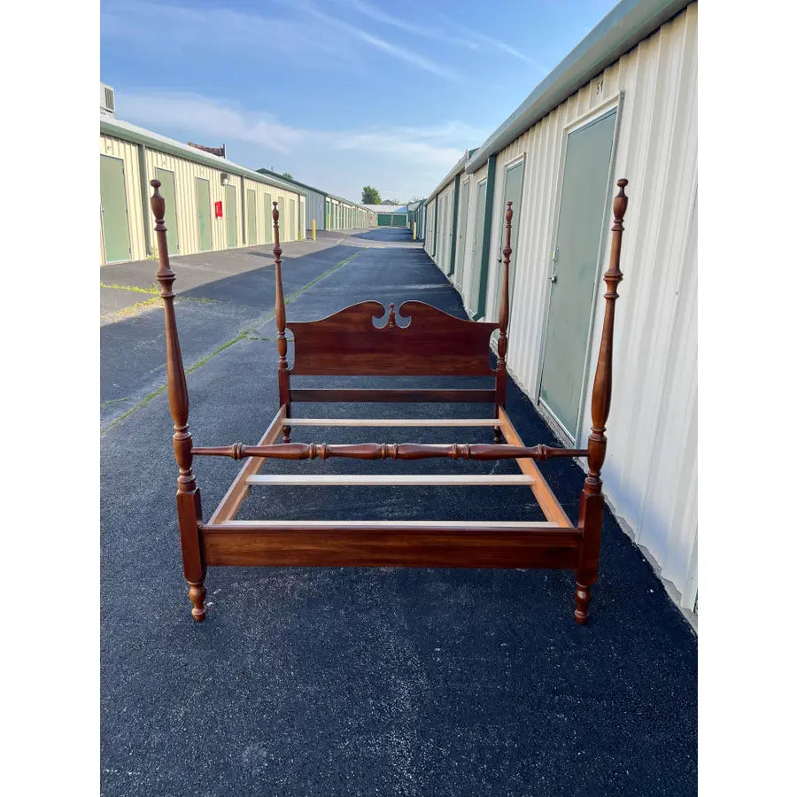 1970s Cresent Furniture Queen Cherry Poster Bed Frame