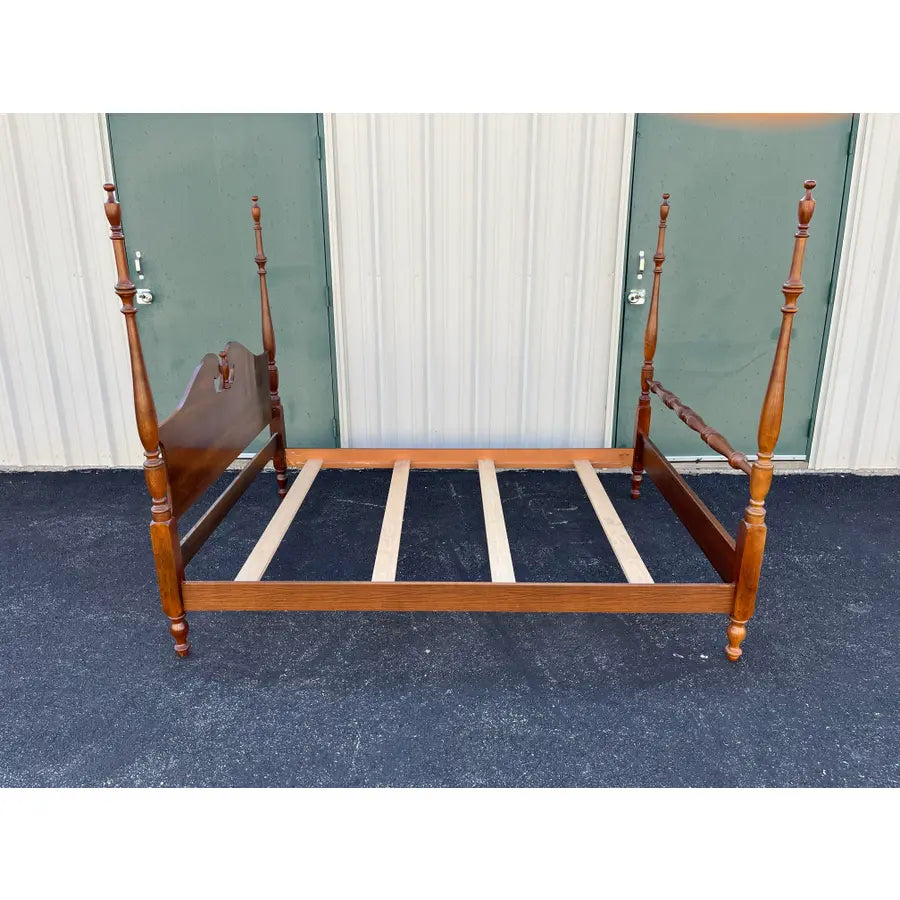 1970s Cresent Furniture Queen Cherry Poster Bed Frame