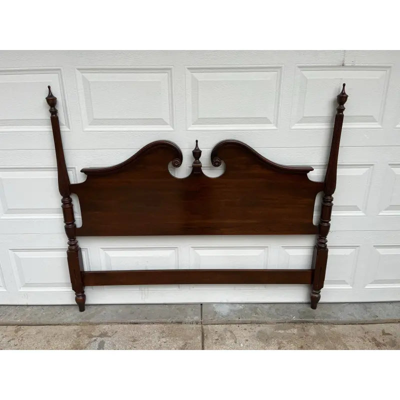 1970s Ethan Allen Georgian Court Queen Cherry 4-Poster Headboard