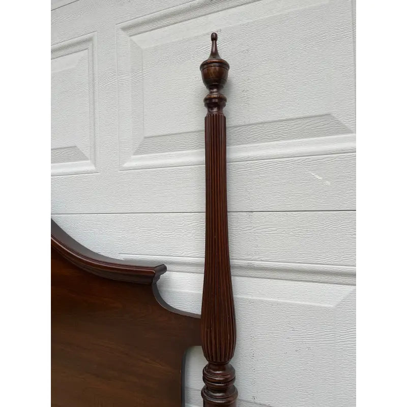 1970s Ethan Allen Georgian Court Queen Cherry 4-Poster Headboard