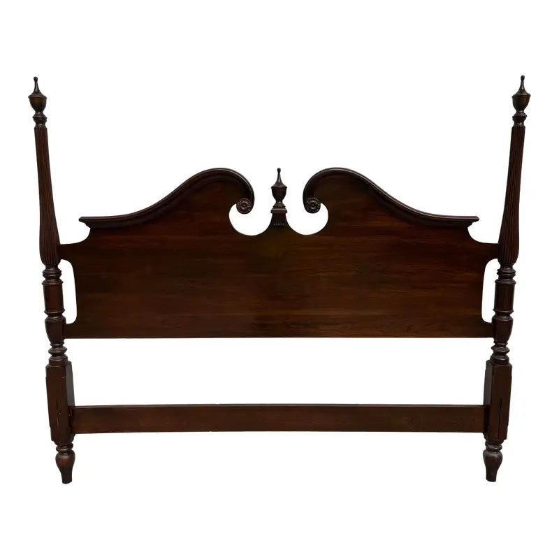 1970s Ethan Allen Georgian Court Queen Cherry 4-Poster Headboard