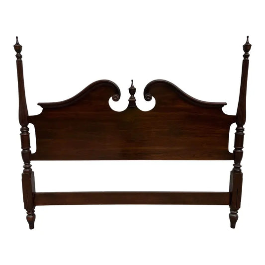 1970s Ethan Allen Georgian Court Queen Cherry 4-Poster Headboard