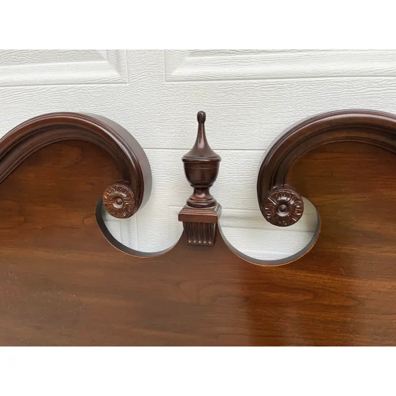 1970s Ethan Allen Georgian Court Queen Cherry 4-Poster Headboard