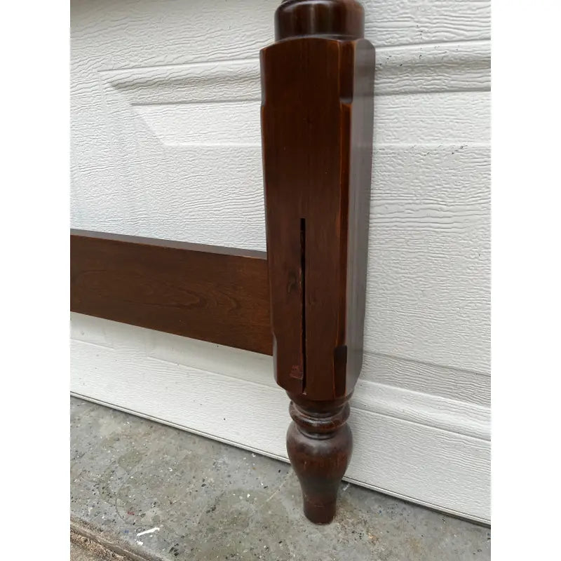 1970s Ethan Allen Georgian Court Queen Cherry 4-Poster Headboard